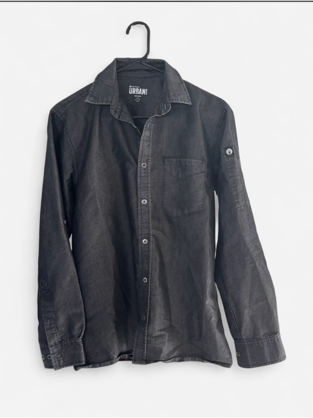 Urban Pipeline Men’s Black Long-Sleeve Casual Button-Down Shirt
